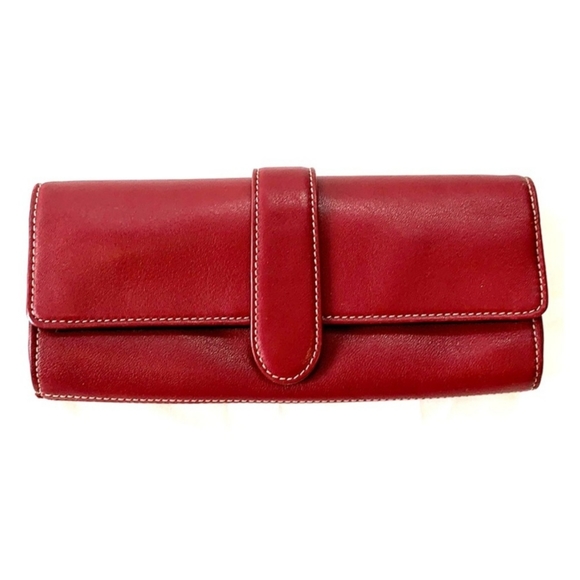Milo Paoli Handbags - Used Milo Paoli Red Leather Wallet/Organizer